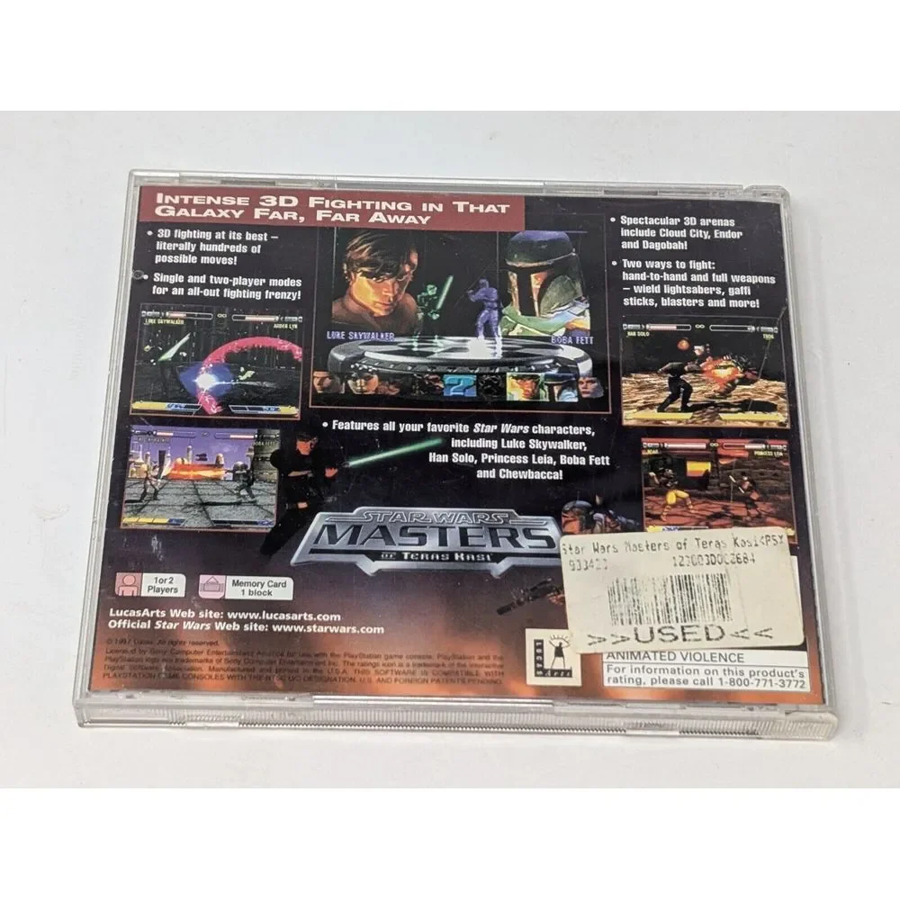 Star Wars Masters of Teras Kasi PlayStation 1 PS1 Fighting Game Disc &‎ Art ONLY
